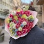 Fluffy Spring Bouquet with Peony-Style Tulips «Blue-Eyed Dreams»