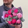 Sweet bouquet of 9 pink ranunculus «Cherry Silk»