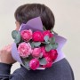 Sweet bouquet of 9 pink ranunculus «Cherry Silk»