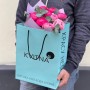 Sweet bouquet of 9 pink ranunculus «Cherry Silk»