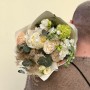 Светлый букет с пионом «Воздушные сливки»
