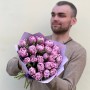 23 півонієвидні тюльпани сорту Clean Price у букеті «Лавандова меренга»