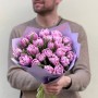 23 півонієвидні тюльпани сорту Clean Price у букеті «Лавандова меренга»