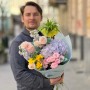 Pastel multicolored bouquet with hydrangea «Provence Watercolors»