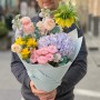 Pastel multicolored bouquet with hydrangea «Provence Watercolors»
