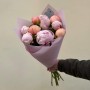 9 Kingsday Salmon & Reine Hortense peonies in the bouquet «Pink Mango»
