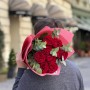 9 Madam Red roses in the bouquet «Ruby Aroma»