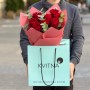 9 Madam Red roses in the bouquet «Ruby Aroma»