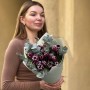 Букет із 23 темних строкатих тюльпанів «Нічна казка»
