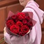 Мікс червоних троянд сортів Rhodos та Red Eye у букеті «Багряний тандем»