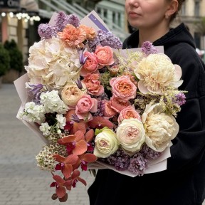 Exquisite bouquet with phalaenopsis «Floral Symphony»