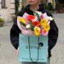 15 яскравих гербер у букеті «Кольори радості»