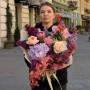 Роскошный букет с фаленопсисом и протеей «Венецианское очарование»