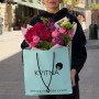 Juicy bouquet with Silva Pink spray peony rose «Bright Splash»