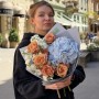 Пастельний букет з трояндою Cappuccino «Смачна цукерочка»