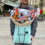 Contrasting bouquet with blue hydrangea «Distance of Passion»