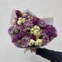 Romantic bouquet with roses, lilac and fragrant matthiola «Violet Breeze»