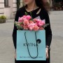 Романтичний букет з кущовою піоновидною трояндою Silva Pink «Її улюблена мелодія»