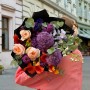 Colorful bouquet with premium Juliet peony rose «Star Impulse»