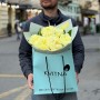 7 пионов сорта Bartzella в букете «Пушистые солнышки»