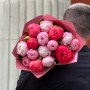 Микс из 15 пионов сортов Coral Charm, Etched Salmon и Gardenia «Сочные клубнички»