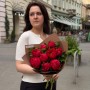 9 gorgeous burgundy Diana Parks peonies in the bouquet «Luxury Bordeaux»