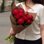 9 gorgeous burgundy Diana Parks peonies in the bouquet «Luxury Bordeaux»