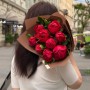 9 gorgeous burgundy Diana Parks peonies in the bouquet «Luxury Bordeaux»