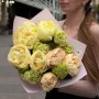 Delicate bouquet of Bartzella & Pastel Elegance peonies with seasonal viburnum «Summer Darling»