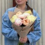 Микс из 7 пастельных пионов в букете «Сладкое джелато»