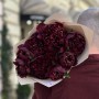 9 Luxurious Dark Burgundy Bob Peonies in the Bouquet «Chocolate & Pepper»