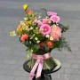 Exquisite floral sheaf with peonies «Peach Lightness»