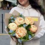 Delicate bouquet with Libera peonies «Blue Stars»