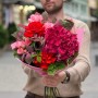 Vibrant bouquet with hydrangea «Glowing Embers»