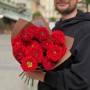 Bouquet of 13 Red Eye peony roses «Festival in Pamplona»