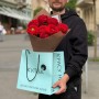 Bouquet of 13 Red Eye peony roses «Festival in Pamplona»