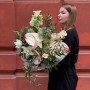 Luxurious bouquet with anthuriums and calla lilies «Singapore Garden»