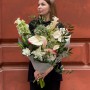 Luxurious bouquet with anthuriums and calla lilies «Singapore Garden»