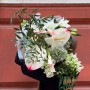 Luxurious bouquet with anthuriums and calla lilies «Singapore Garden»