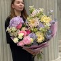 Luxurious lush watercolor bouquet with hydrangeas «Scent of Magic»