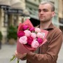 Mix of 11 Kansas & Gardenia peonies in the bouquet «Dawn in Pink»