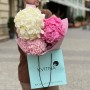 Bouquet of 3 delicate hydrangeas «Pink Cloud»