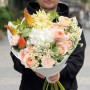 Light bouquet in warm pastel tones «Cream Peaches»