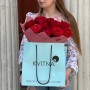 Микс из 15 необыкновенных пионовидных роз Red Eye и Red Monster в букете «Гранатовые кудри»