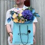 Літній букет із гортензією «Грозова хмаринка»
