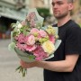 Interesting bouquet with eustomas «Dream during Summer Night»