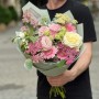 Interesting bouquet with eustomas «Dream during Summer Night»