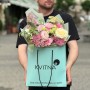 Interesting bouquet with eustomas «Dream during Summer Night»