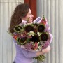 Unusual bouquet in contrasting tones  «Chocolate Grove»