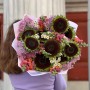 Unusual bouquet in contrasting tones  «Chocolate Grove»